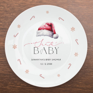 Santa Baby Kerst Baby shower Papier Borden Papieren Bordje