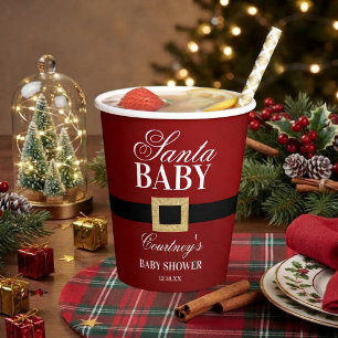 Santa Baby   Kerst Baby Shower Papieren Bekers