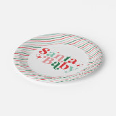 Santa Baby kerst baby shower Papieren Bordje (Gekanteld)