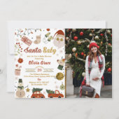Santa Baby Kerst Baby shower Party Kaart (Voorkant)