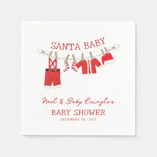 Santa Baby Kerst Baby Shower Servet
