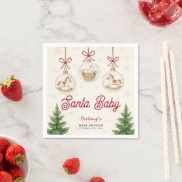 Santa Baby Kerst Baby Shower  Servet
