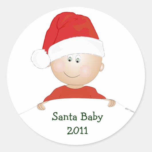 "Santa Baby" Kerst Baby shower Stickers (Voorkant)