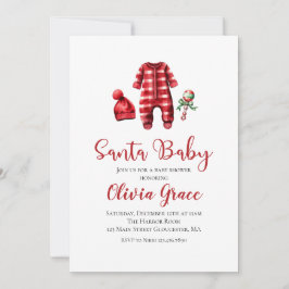 Santa Baby Kerst Baby Shower Uitnodiging