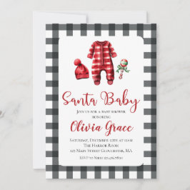Santa Baby Kerst Baby Shower Uitnodiging