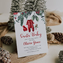 Santa Baby Kerst Baby Shower Uitnodiging