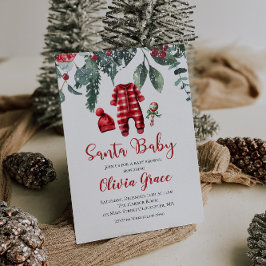 Santa Baby Kerst Baby Shower Uitnodiging