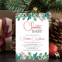 🎄✨ Santa Baby Kerst Baby Shower Uitnodiging ✨