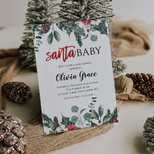 Santa Baby Kerst Baby Shower Uitnodiging 2