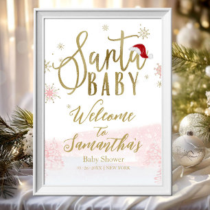 Santa Baby Kerst Baby Shower Welkom Bord Poster