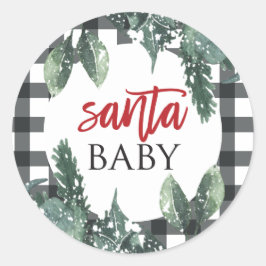 Santa Baby Kerst Borrel Ronde Sticker