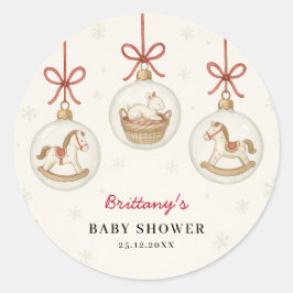 Santa Baby Kerst Borrel voor Baby's  Ronde Sticker