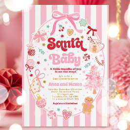 Santa Baby Kerst Coquette Boog Baby Shower Kaart