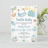Santa Baby Kerst Gnomes Baby shower Party Kaart (Staand voorkant)
