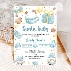 Santa Baby Kerst Gnomes Baby shower Party Kaart