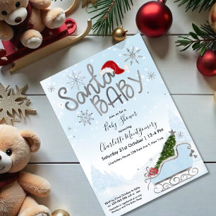 Santa Baby Kerst Jongens Baby Shower Kaart