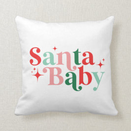 Santa Baby Kerst Moderne Kleurrijke Lettertype Kussen