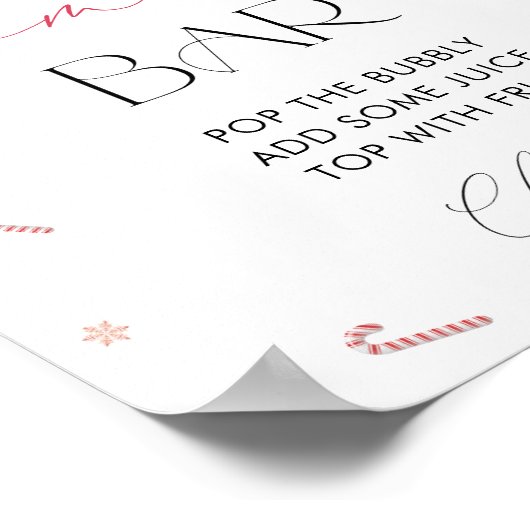 Santa Baby Kerst Moeder-Osa Bar Baby shower Poster (Hoek)