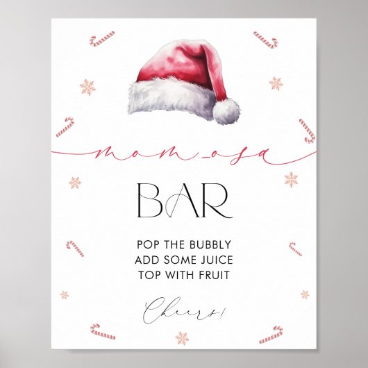 Santa Baby Kerst Moeder-Osa Bar Baby shower Poster (Voorkant)