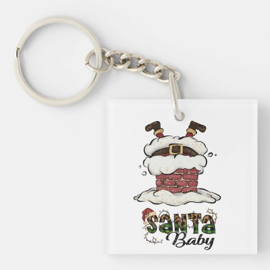 Santa baby- Kerst- of kerstfeestdagen Sleutelhanger (voorkant)