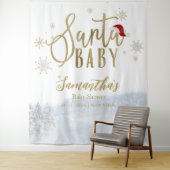 Santa Baby Kerst Winter Achtergrond Wandkleed (In situ)
