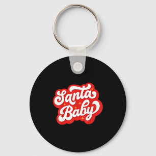 Santa Baby Kerst Zwangerschap Aankondiging Zwanger Sleutelhanger