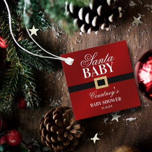 Santa Baby KerstBaby shower Bedankjes Labels