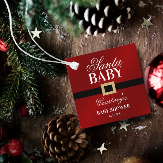 Santa Baby | KerstBaby shower Bedankjes Labels
