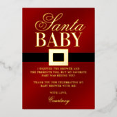 Santa Baby | KerstBaby shower Dank u wel Folie Uitnodiging (Voorkant)