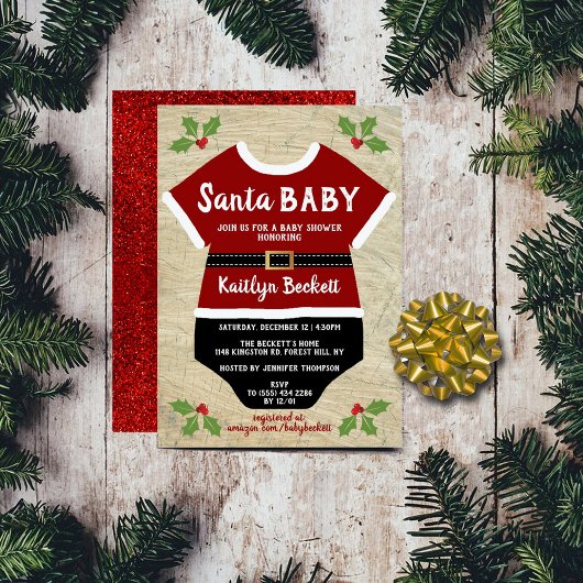 Santa Baby | KerstBaby shower Kaart