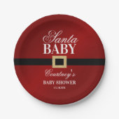Santa Baby | KerstBaby shower Papieren Bordje (Voorkant)