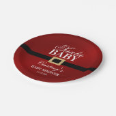 Santa Baby | KerstBaby shower Papieren Bordje (Gekanteld)