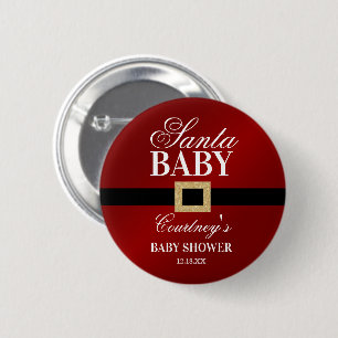 Santa Baby KerstBaby shower Ronde Button 5,7 Cm