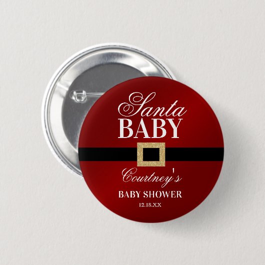 Santa Baby | KerstBaby shower Ronde Button 5,7 Cm (Voorkant /achterkant)