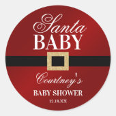 Santa Baby | KerstBaby shower Ronde Sticker (Voorkant)