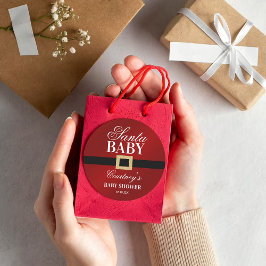 Santa Baby | KerstBaby shower Ronde Sticker