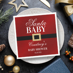 Santa Baby KerstBaby shower Servet
