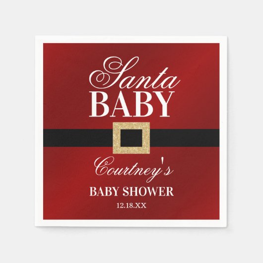 Santa Baby | KerstBaby shower Servet (Voorkant)