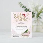 Santa Baby kerstbudgetuitnodiging voor Baby shower (Staand voorkant)
