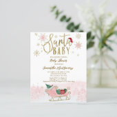 Santa Baby kerstbudgetuitnodiging voor Baby shower (Staand voorkant)