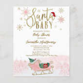 Santa Baby kerstbudgetuitnodiging voor Baby shower (Voorkant)
