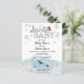 Santa Baby kerstbudgetuitnodiging voor Baby shower (Staand voorkant)