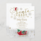Santa Baby kerstbudgetuitnodiging voor Baby shower (Voorkant / Achterkant)