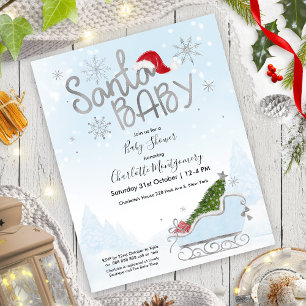 Santa Baby kerstbudgetuitnodiging voor Baby shower