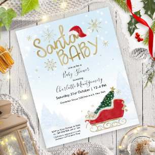 Santa Baby kerstbudgetuitnodiging voor Baby shower