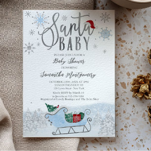 Santa Baby kerstbudgetuitnodiging voor Baby shower