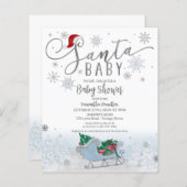 Santa Baby kerstbudgetuitnodiging voor Baby shower (Voorkant / Achterkant)