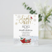 Santa Baby kerstbudgetuitnodiging voor Baby shower (Staand voorkant)