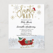 Santa Baby kerstbudgetuitnodiging voor Baby shower (Voorkant)