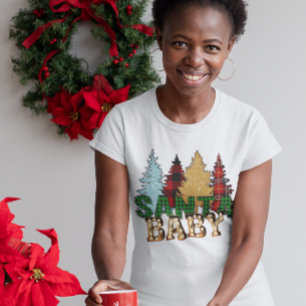 Santa Baby kerstbuffelboom T-shirt
